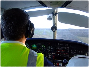 On final approach at Sherburn International